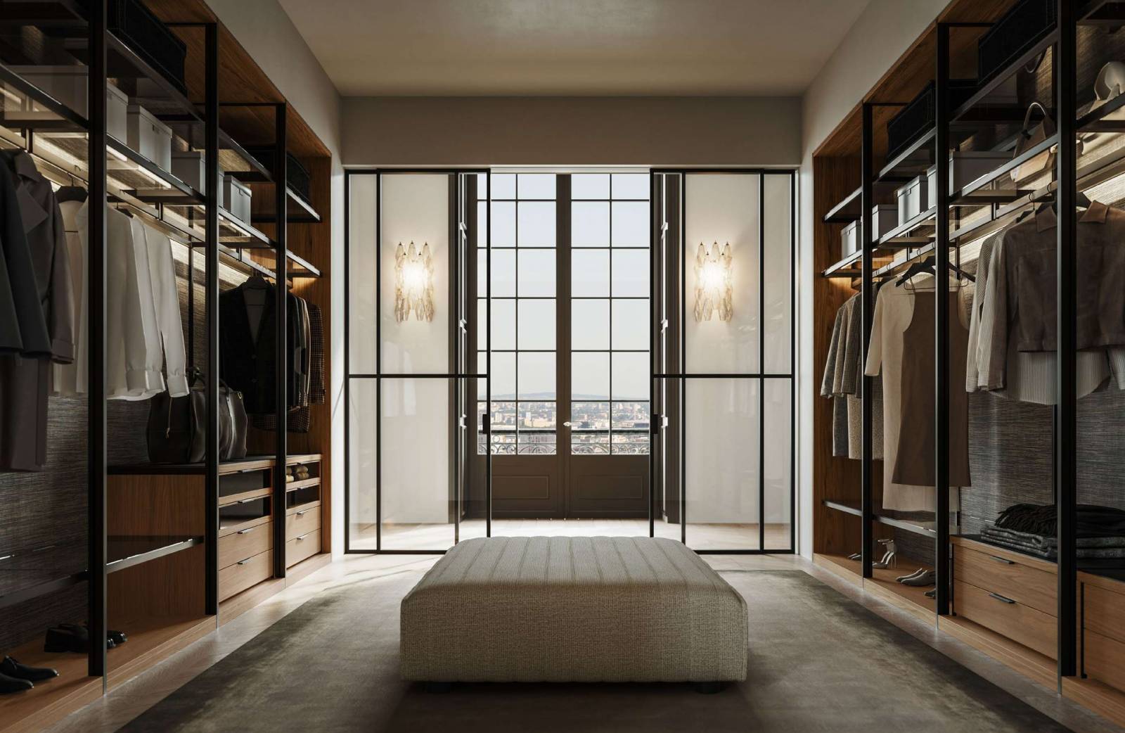 Open, dressing de LEMA. Pureté de ses formes, absence de portes